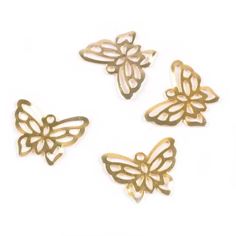 21x17mm 50Pcs Hollow Butterfly Filigree Wraps Connectors Embellishments For DIY Scrapbookings Metal Crafts Home Decor YK0754 Qme