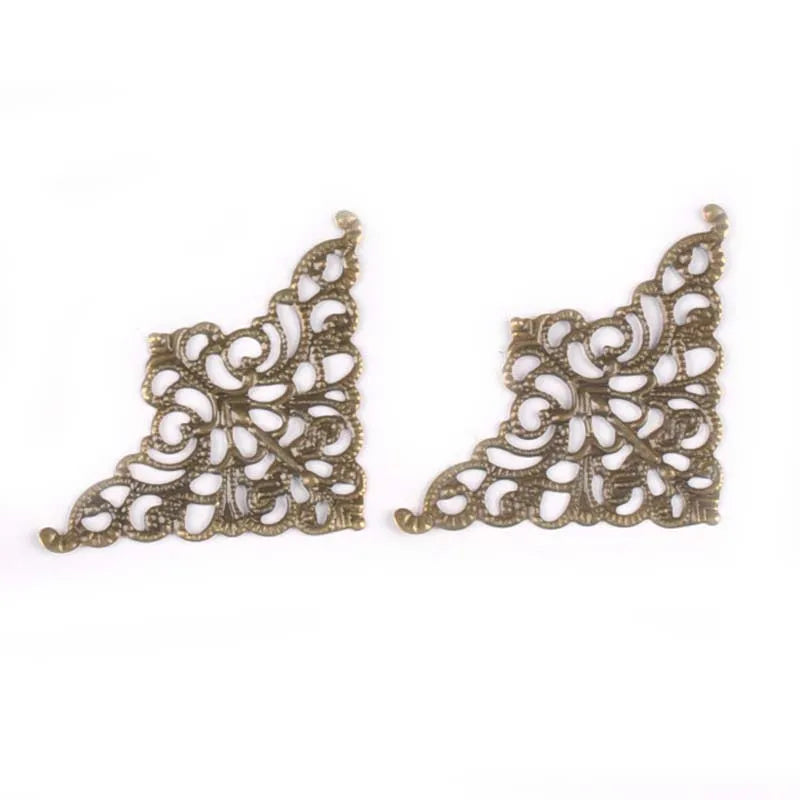 10Pcs Mix Color Metal Crafts Connectors Antique Filigree Wraps Diy Embellishments For Scrapbooking Gift Home Decor 36mm yk0733 Qme