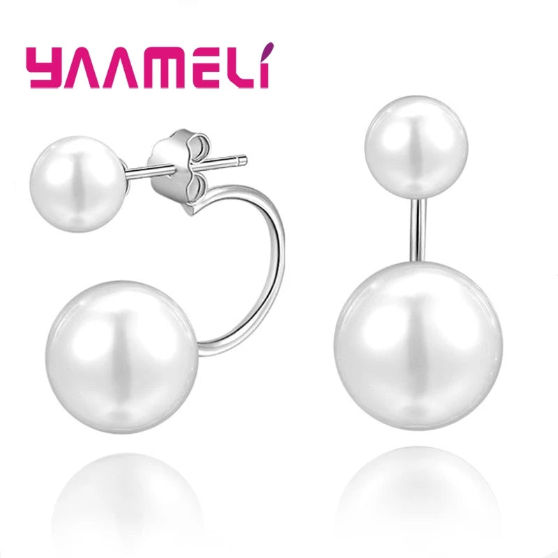 11 Colors Options!! Full Austrian CZ Crystal Paved Stud Earrings for Women 925 Sterling Silver Stamp Disco Balls Brincos Jewelry Qme Pearl