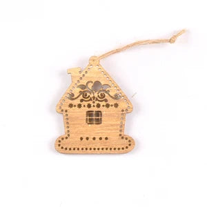10pcs Christmas Tree Ornament Wooden Hanging Pendants house wreath Bell Elk Star Christmas Decorations for Home m2129 Qme 5