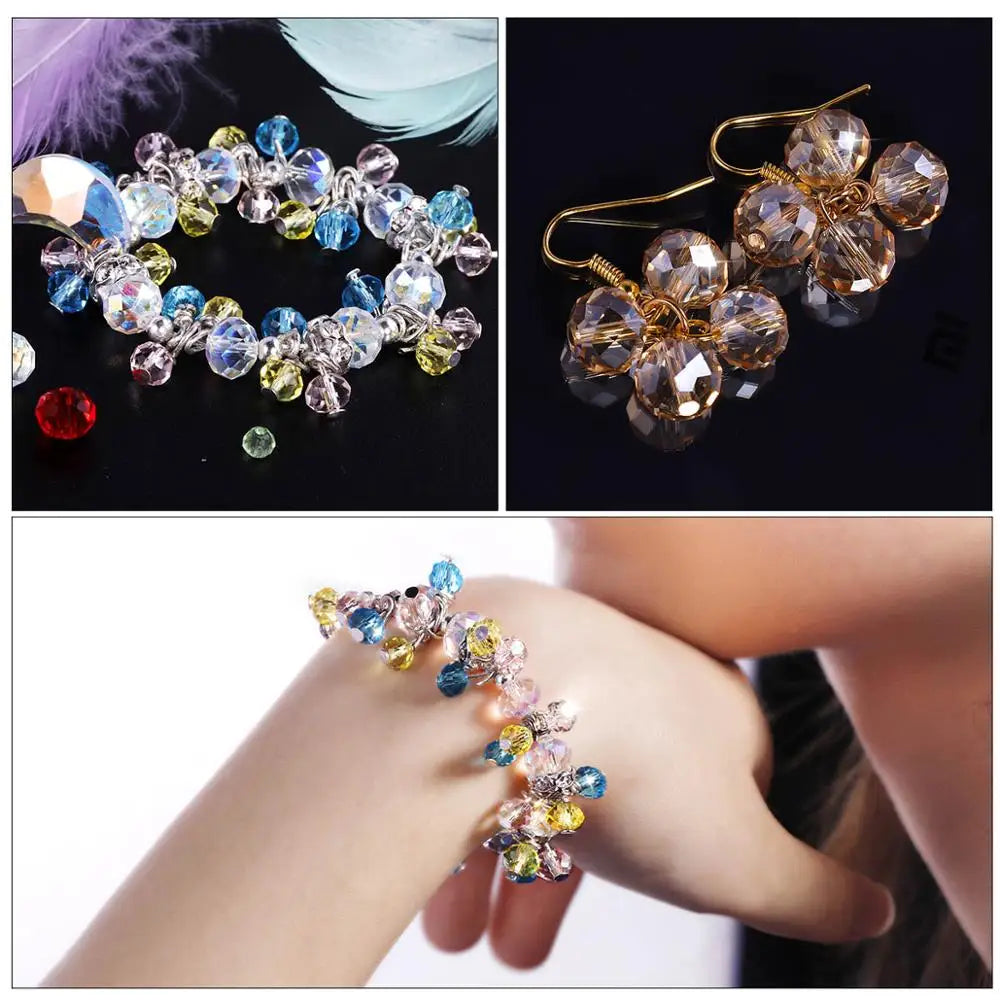 Wholesale Best Selling 10 Colors Crystal Beads Round Glass Beads Faceted Loose Beads With Container Box for Jewelry Making Qme