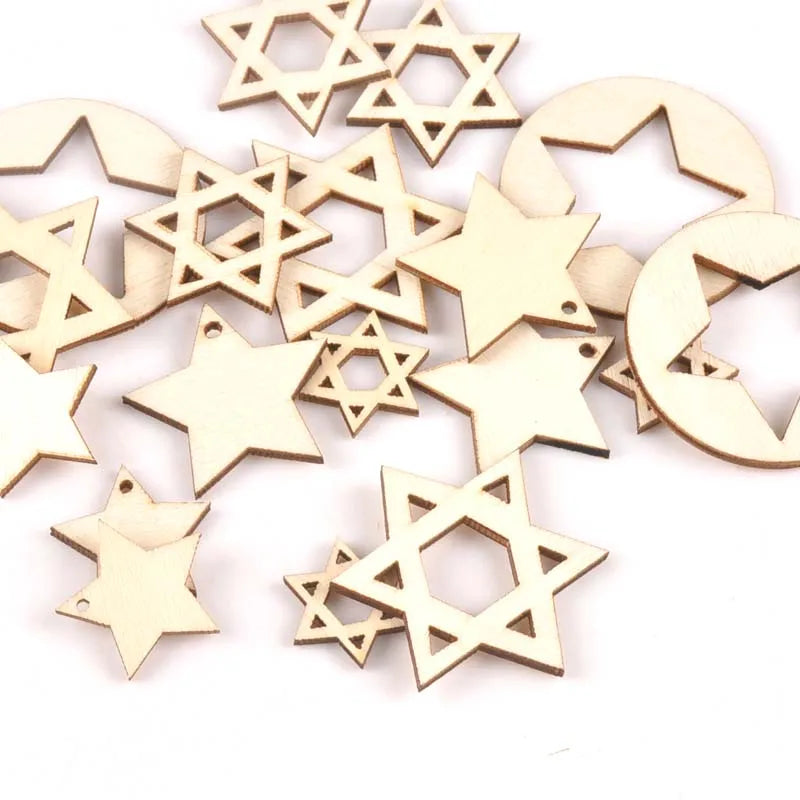 18Pcs 19-36mm Flower Shape Wood DIY Crafts Scrapbooking For Wooden Ornaments Arts Handmade Home Decor Embellishments m2170 Qme Dark Khaki