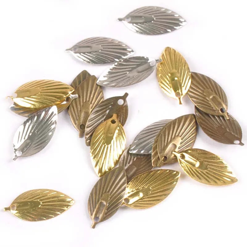 50Pcs 18x8mm Metal Crafts Filigree Wraps Leaves Connectors Embellishments For Scrapbooking Home Decor DIY Accessories yk0747 Qme