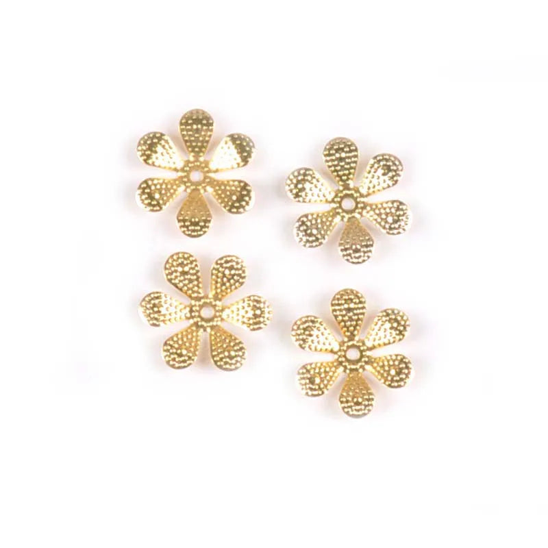 50Pcs 16mm Vintage Metal Crafts Filigree Flower Wraps Connectors Embellishments For Diy Handmade Scrapbooking Home Decor YK0741 Qme