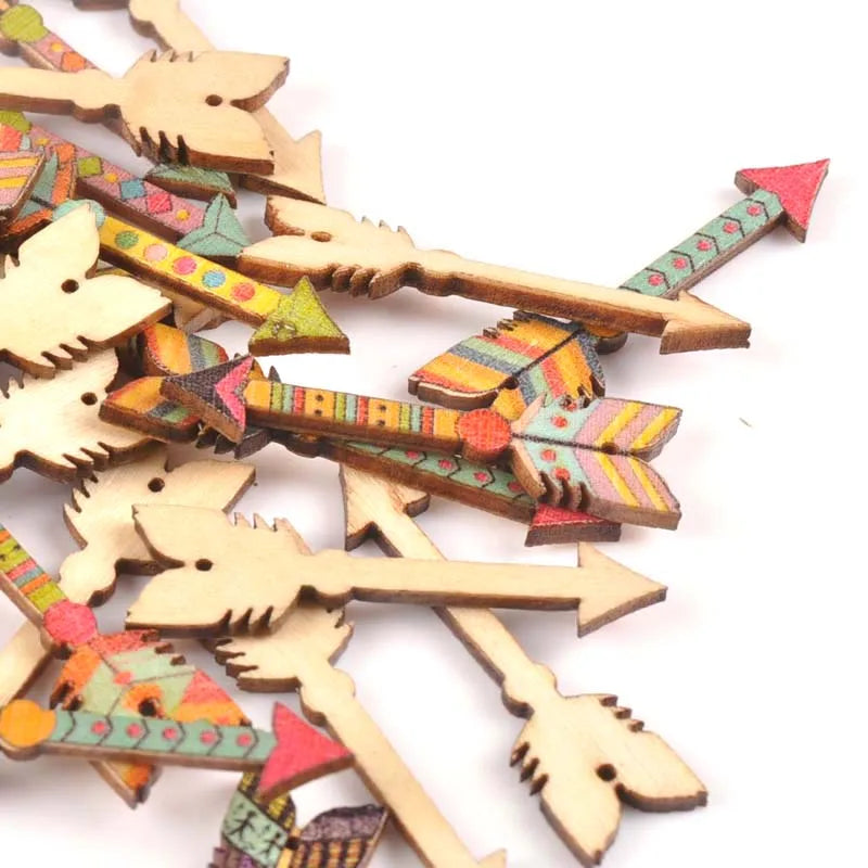 25Pcs Mixed Arrows Shape Wooden Crafts Scrapbook DIY For Wood Slices Ornaments Home Decoration Accessories Arts 34x12mm m1815 Qme