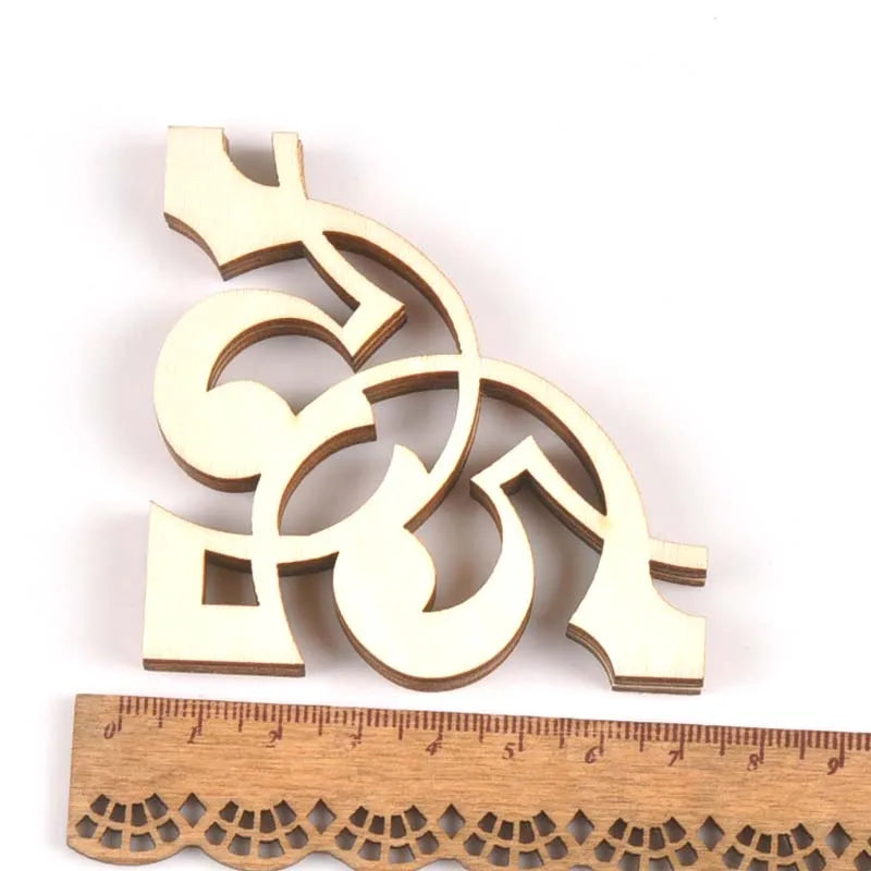 4pcs Mixed Book Corner Wooden Ornament For Home Decoration Crafts Scrapbooking Crafts Wood Album Corners Embellishment m2150 Qme 21