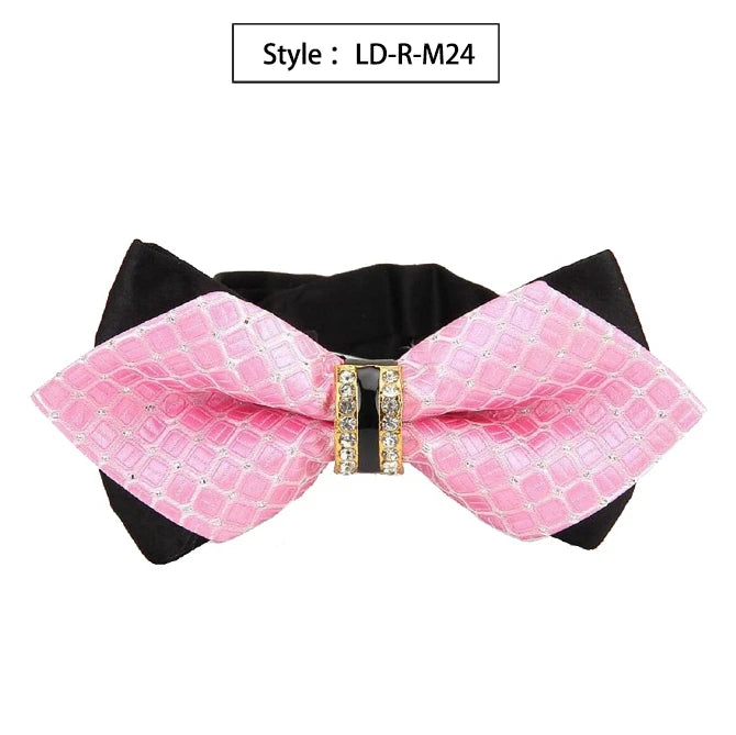 New Bowtie Groom Mens Colourful Plaid Cravat Gravata Fashion Male Butterfly Wedding Luxurious Bow Ties for Men Gift Accessories Qme LD-R-M24