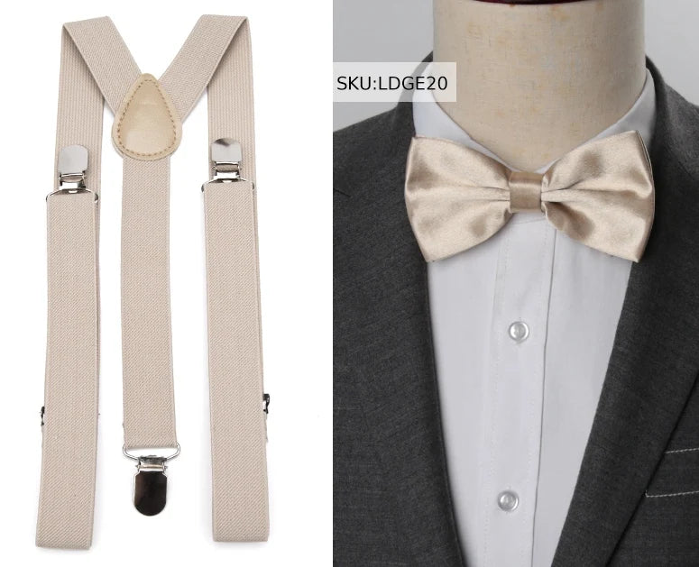 Suspenders Bow Tie Set Men Fashion Suspensorio for Man Boy Women Bowtie Braces Trousers Tirantes Wedding Leisure Shirt Stays Qme LDGE20