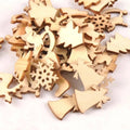 50pcs Natrual Wooden Mixed Christmas Buttons Snowflake Pattern Scrapbooking Crafts For DIY Wood Slices Home Decor 20mm m0810X Qme Default Title