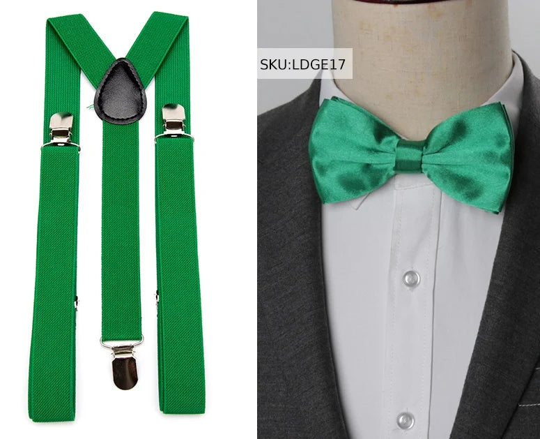 Suspenders Bow Tie Set Men Fashion Suspensorio for Man Boy Women Bowtie Braces Trousers Tirantes Wedding Leisure Shirt Stays Qme LDGE17