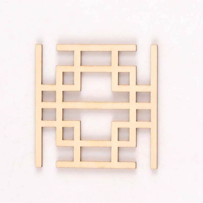 5Pcs Round/square Lace Pattern Unfinished Wood Slices DIY Crafts For Wooden Ornaments DIY Scrapbook Home Decor Accessories m2173 Qme 7