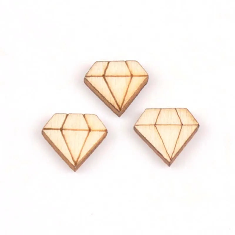 100Pcs Mini Mixed Shaped Wood DIY Crafts For Handmade Accessory Wooden Scrapbooking Embellishments Decor 5-12mm m1674 Qme