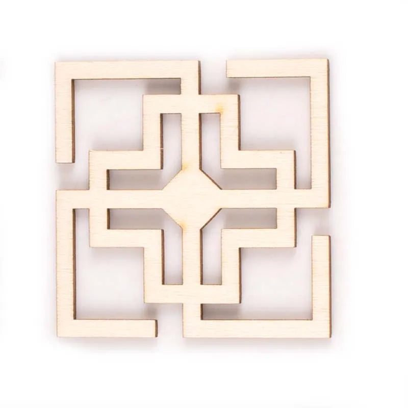 5Pcs Round/square Lace Pattern Unfinished Wood Slices DIY Crafts For Wooden Ornaments DIY Scrapbook Home Decor Accessories m2173 Qme 9