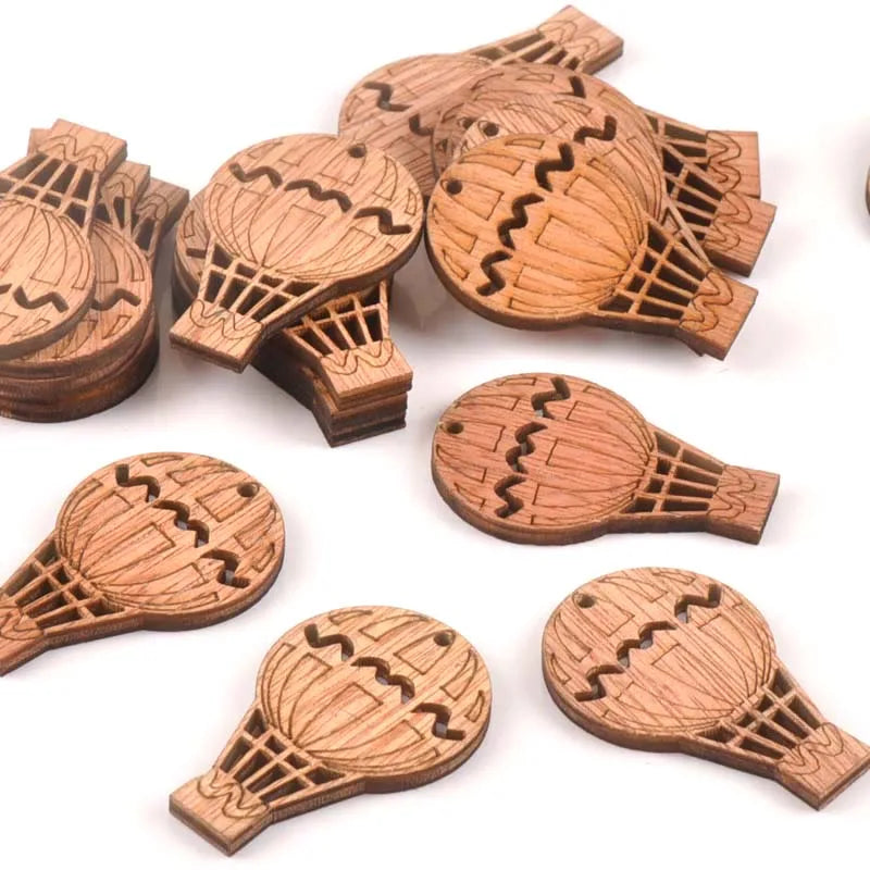 20Pcs Vintage Hydrogen Balloon DIY Wooden Ornaments Scrapbook Craft Unfinished Natural Wood Slices For Home Decor 49X32mm m1614 Qme