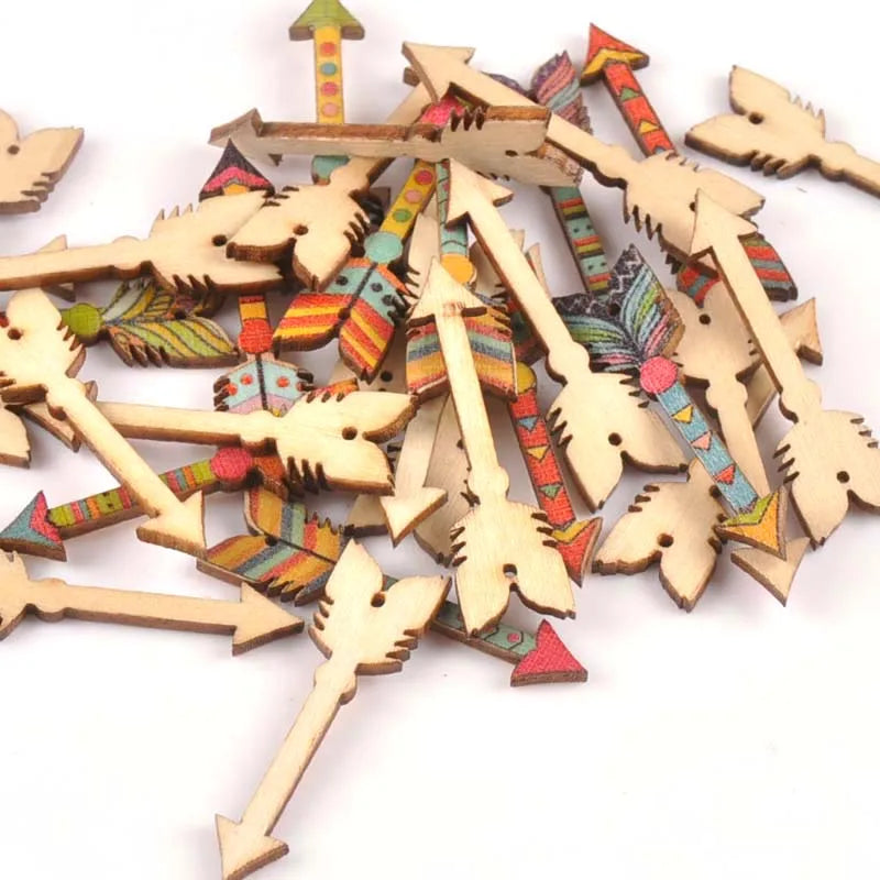 25Pcs Mixed Arrows Shape Wooden Crafts Scrapbook DIY For Wood Slices Ornaments Home Decoration Accessories Arts 34x12mm m1815 Qme Pine