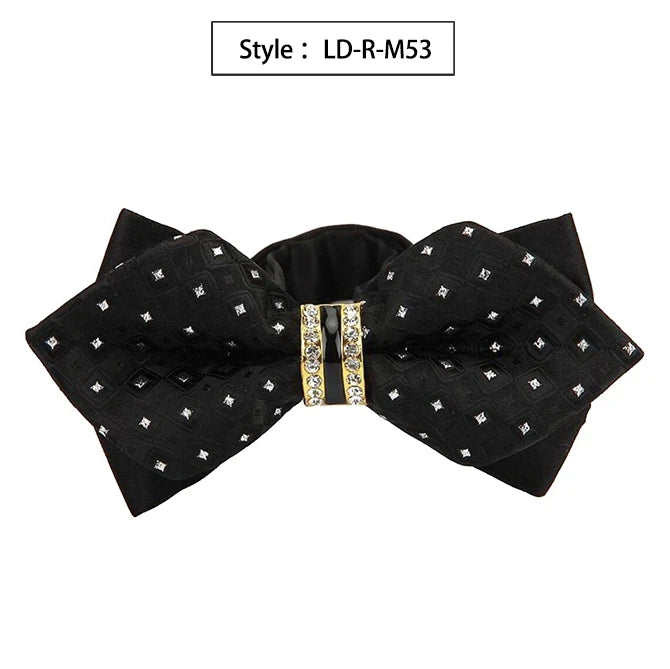 New Bowtie Groom Mens Colourful Plaid Cravat Gravata Fashion Male Butterfly Wedding Luxurious Bow Ties for Men Gift Accessories Qme LD-R-M53