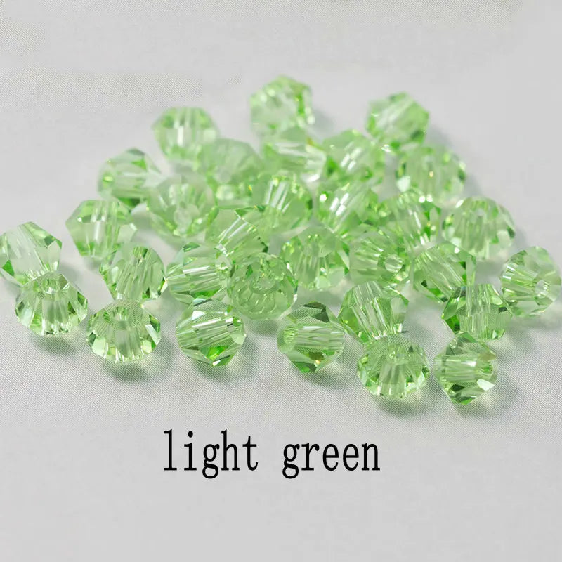 Top quality 6mm fashion Bicone beads Crystal Jewelry beads charms Glass Beads Loose Spacer Beads for DIY Jewelry Making 50pcs Qme