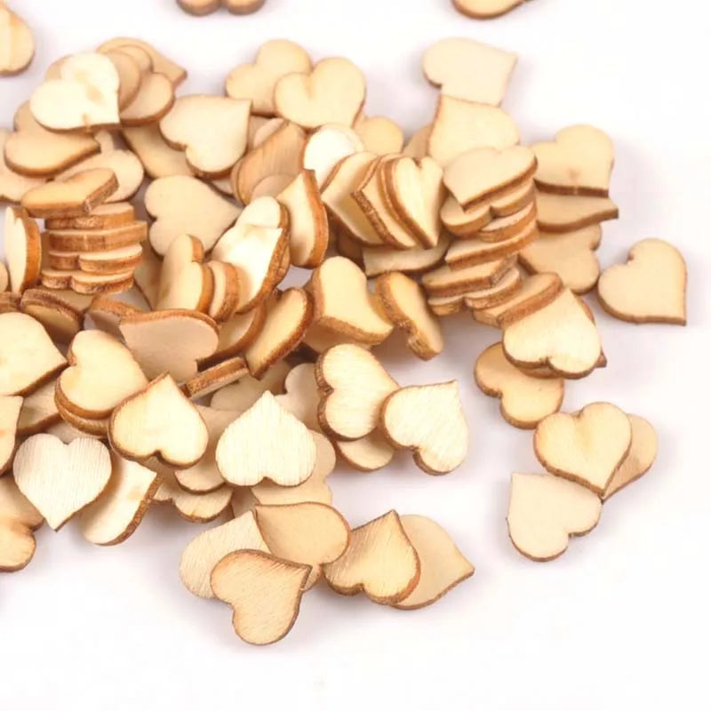 100Pcs Mini Heart Pattern Wood DIY Crafts For Handmade Accessories Wooden Scrapbooking Making Home Decoration 10mm m1808 Qme