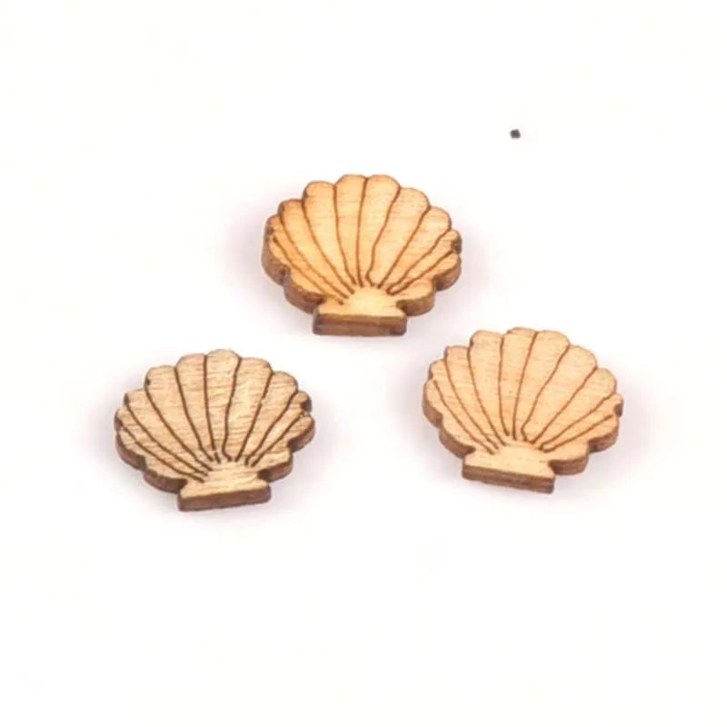 100Pcs Mini Mixed Shaped Wood DIY Crafts For Handmade Accessory Wooden Scrapbooking Embellishments Decor 5-12mm m1674 Qme 1