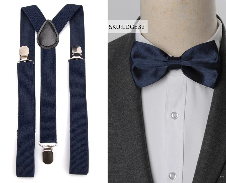 Suspenders Bow Tie Men Fashion Suspensorio Man Boy Women Bowtie