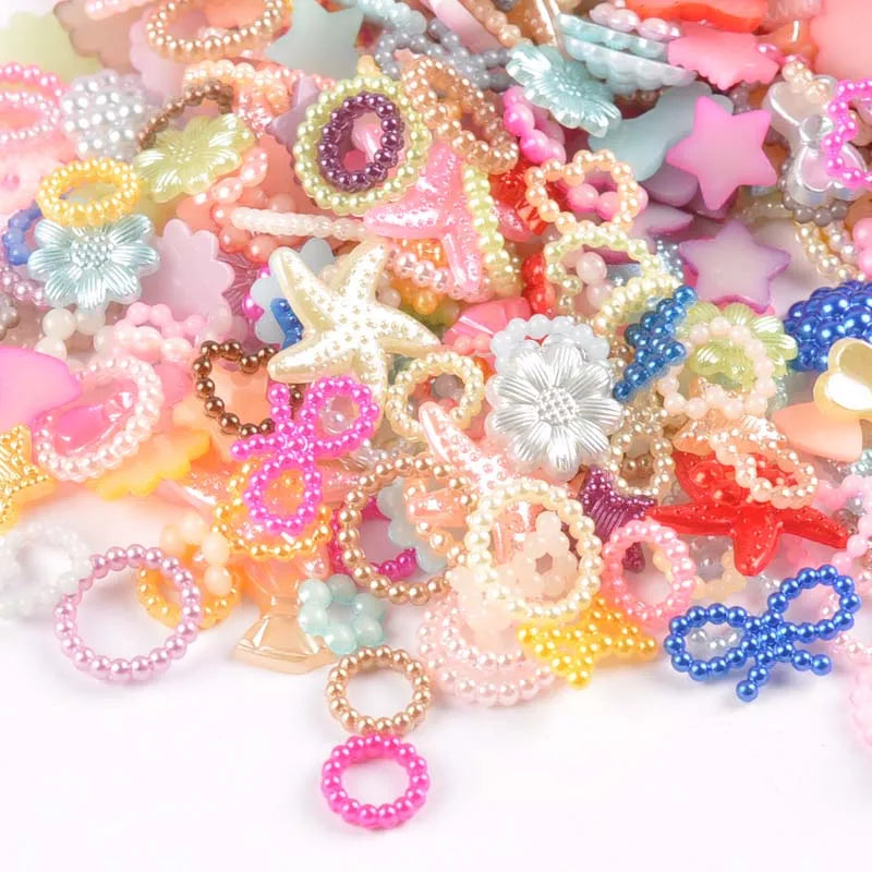 20-200Pcs Mixed Round Flatback Resin Cabochons Embellishments Scrapbooking Craft For Sewing Children Headwear YK0729 Qme