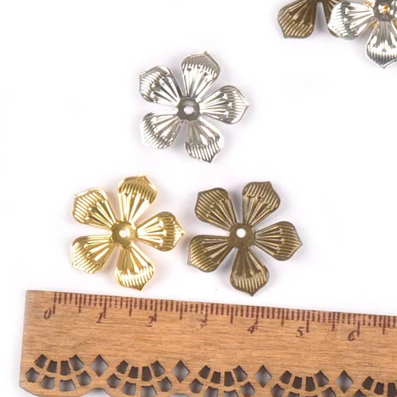 3 Colors Metal Crafts Flower Filigree Wraps Connectors Embellishments For Diy Handmade Scrapbooking Home Decor 50Pcs 22mm YK0742 Qme