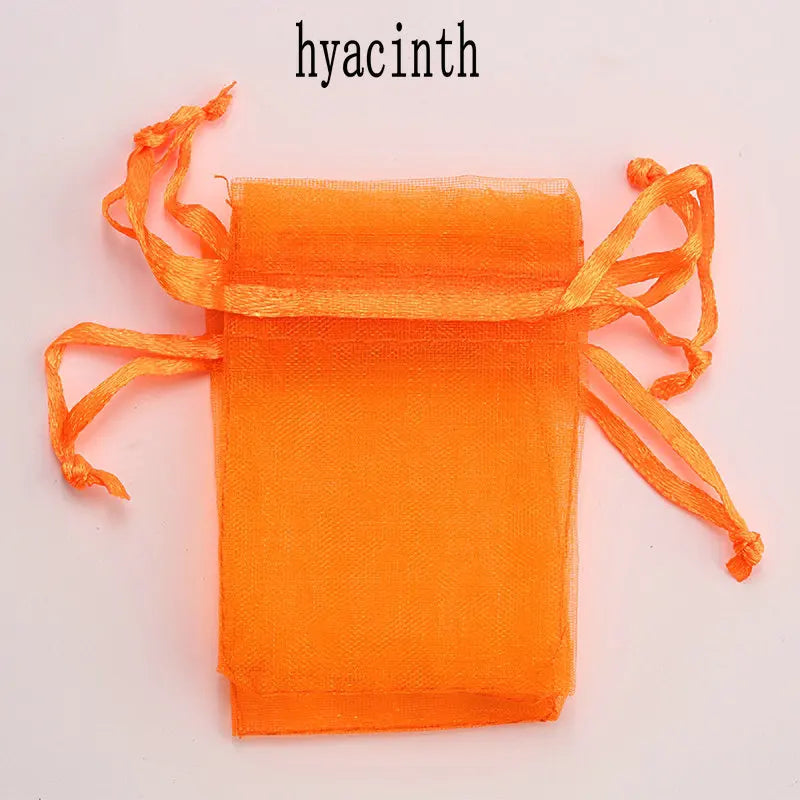 Wholesale 16 color 100pcs/lot 9*12cm organza Christmas wedding gift bags candy bag jewelry packing drawable organza bags&pouch Qme hyacinth