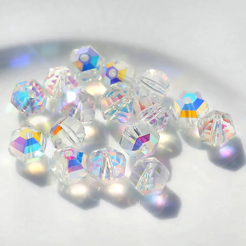 Best quality 8mm fashion glass beads octagon shape crystal beads lantern shape loose Spacer beads for Jewelry making 50pcs/bag Qme