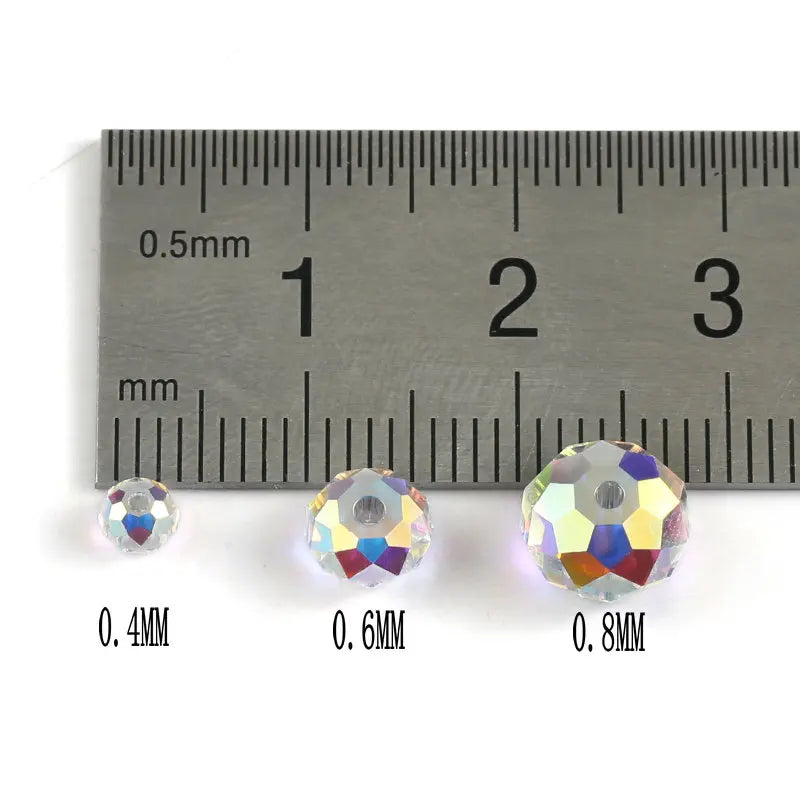 Hot Sale 4-8mm Black Faceted Glass Round Beads Rondelle Austria Crystal Beads for Bracelet Necklace Making DIY Jewelry Findings Qme