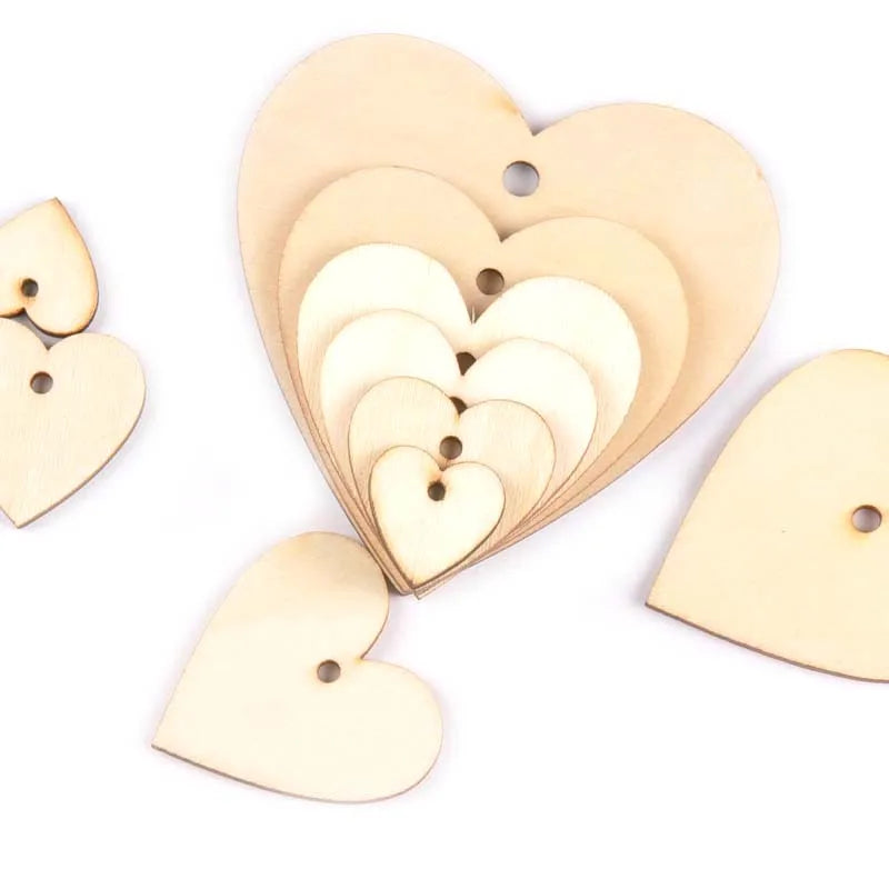 20-100mm One Holes Mix Heart Wooden Pattern Christmas Decorations For Home Ornament DIY Wood Crafts For Home Ornaments m2190 Qme