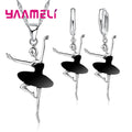 925 Sterling Silver Color Necklace/Earring Sets Sports Style Elegant Human Dance For Women Girl Birthday Party Qme Default Title