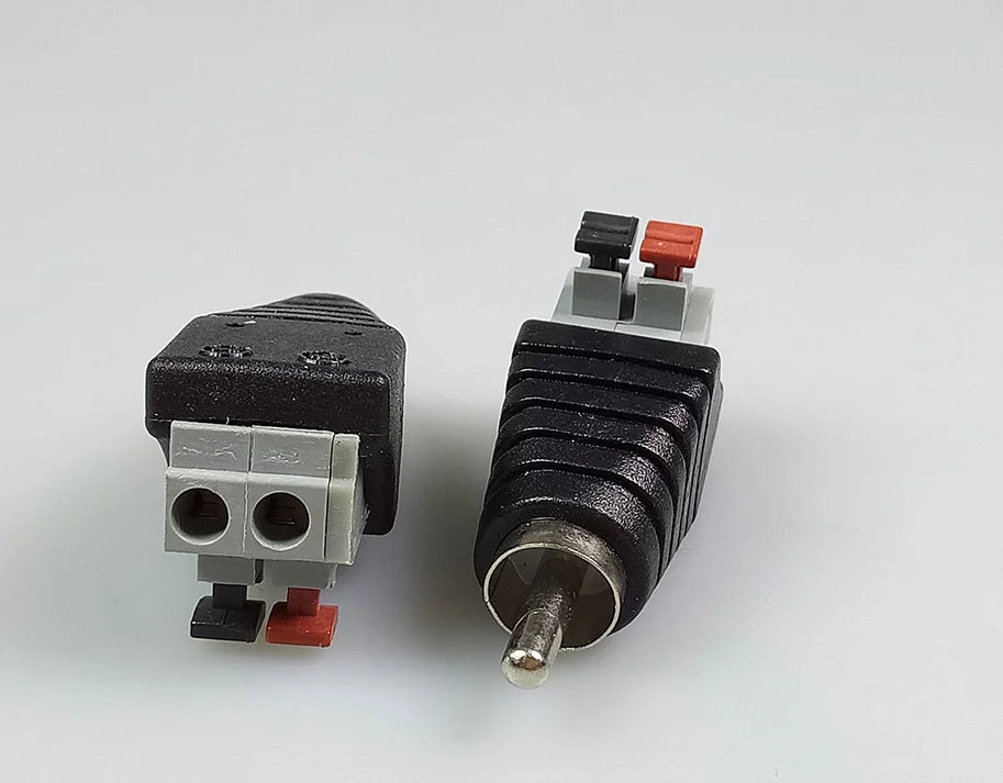 ESCAM 10pcs/lot RCA AV Balun Connector Plug Screw Terminal Pressed Type CAT5 to CCTV Camera Video Qme