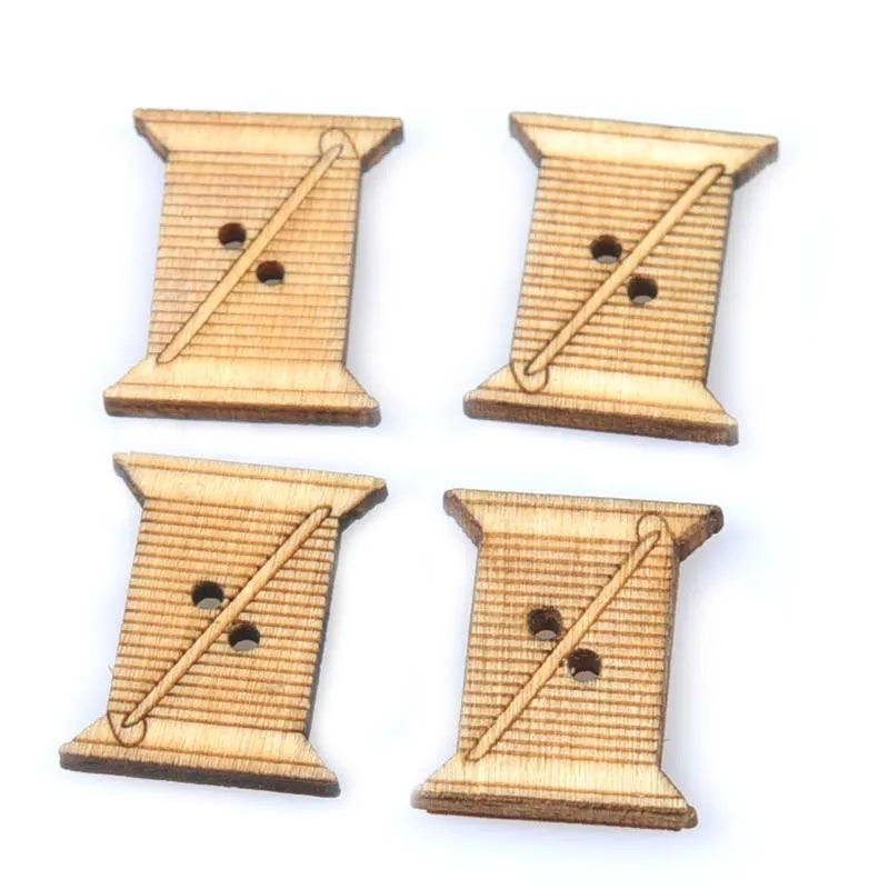 25pcs 18-30mm Natural Sewing Tool Wood Crafts DIY Scrapbooking For Wooden Ornament Home Decoration Sewing Accessories m0901x Qme MT0901-6