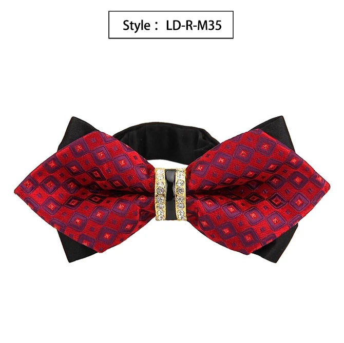 New Bowtie Groom Mens Colourful Plaid Cravat Gravata Fashion Male Butterfly Wedding Luxurious Bow Ties for Men Gift Accessories Qme LD-R-M35