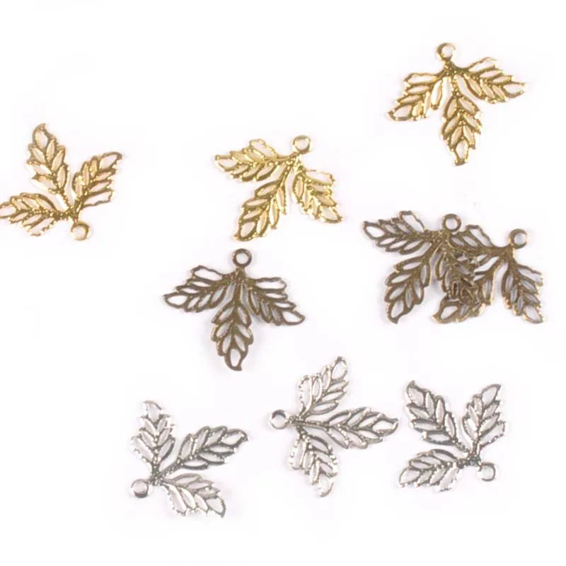 50Pcs Retro Metal Crafts Filigree Wraps Leaves Connectors Embellishments For Scrapbooking Diy Handicraft Home Decor YK0739 Qme