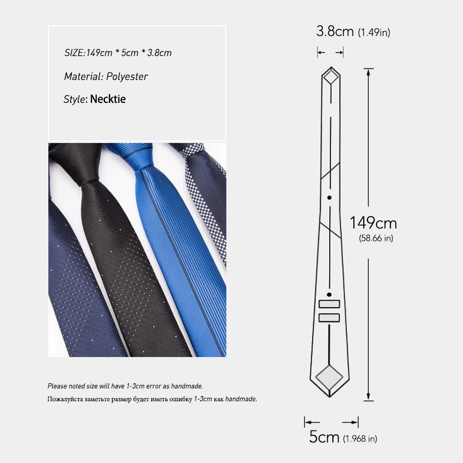 Mens Ties Luxurious Slim Necktie Stripe Tie Men Business Wedding Qme