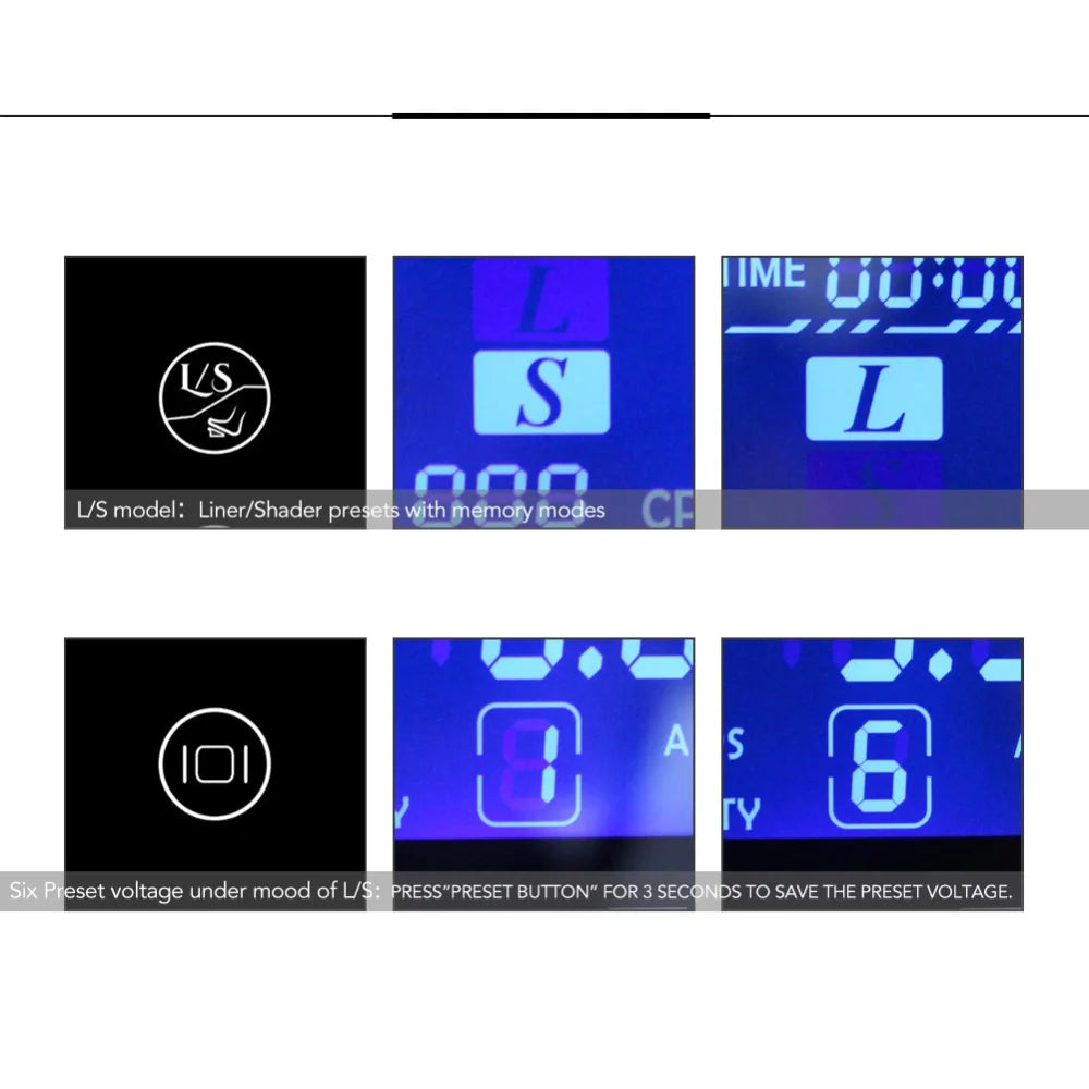HUMMINGBIRD BRONC UPGRADE Tattoo Power Supply Touch Screen Intelligent Digital LCD Makeup Dual Set Qme
