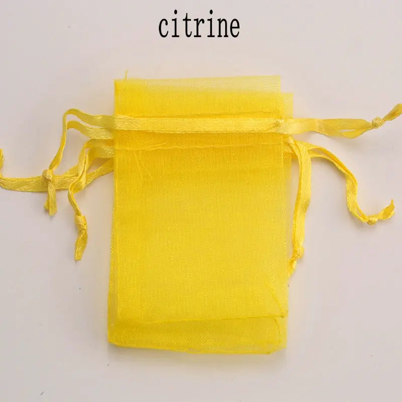 Wholesale 16 color 100pcs/lot 9*12cm organza Christmas wedding gift bags candy bag jewelry packing drawable organza bags&pouch Qme citrine
