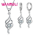 Jewelry Sets For Women Charms 925 Sterling Silver Color Pendant Necklace Hoop Earring Fashion Classic Collares Wedding Gift Qme Default Title