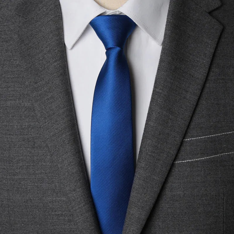 Men Necktie Zipper Lazy Tie Fashion Solid Ties Business Man Gravatas Qme ROYAL BLUE