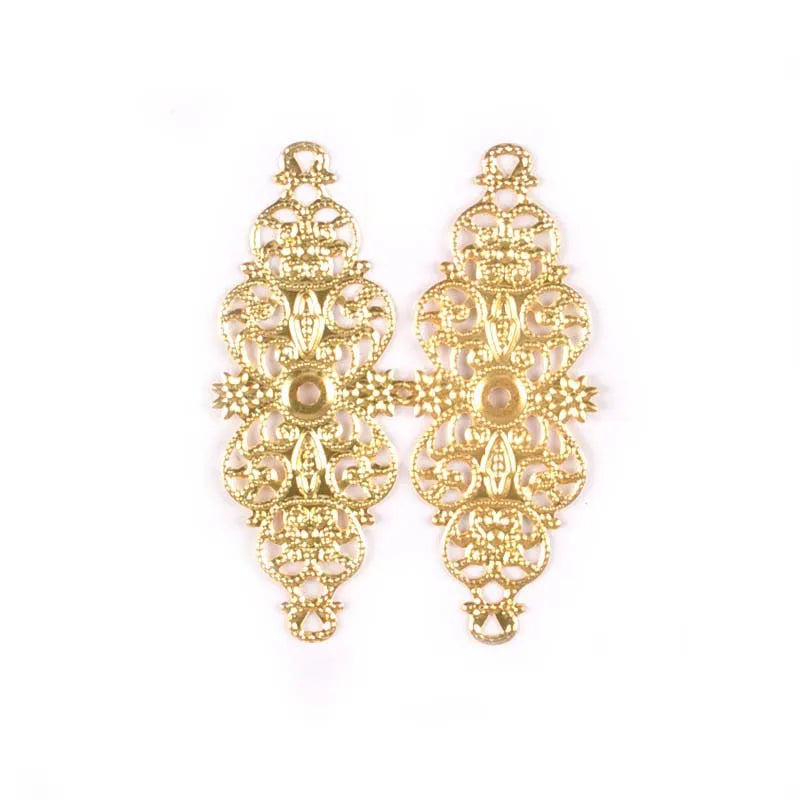 10pcs 62x24mm Metal Crafts Filigree Wraps Connectors Antique Diy Embellishments For Scrapbooking Gift Supplies Home Decor YK0734 Qme