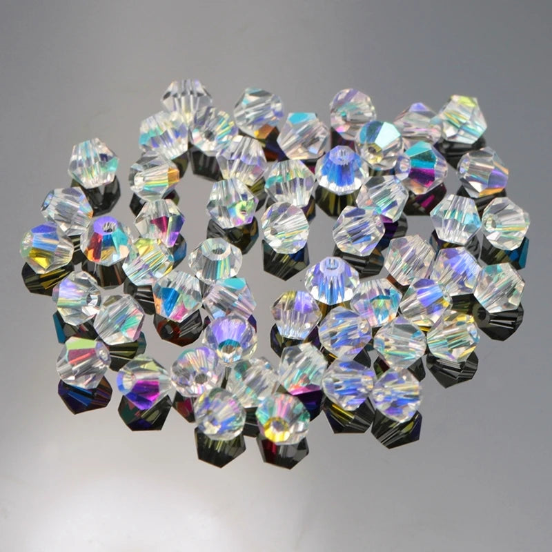 AAAAA Quality 4mm Bicone Crystal Beads 720pcs Big Bag Crystal AB Glass Beads Loose Spacer Beads for Jewelry Making Accessories Qme