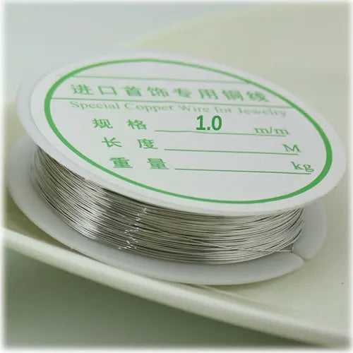0.2mm-1mm Golden Silver Plated Copper Wire String Thread Metal Beading Wire for Necklace Bracelet Accessories Jewelry Making DIY Qme silver 10 2M