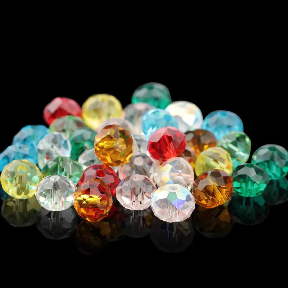 Wholesale Best Selling 10 Colors Crystal Beads Round Glass Beads Faceted Loose Beads With Container Box for Jewelry Making Qme