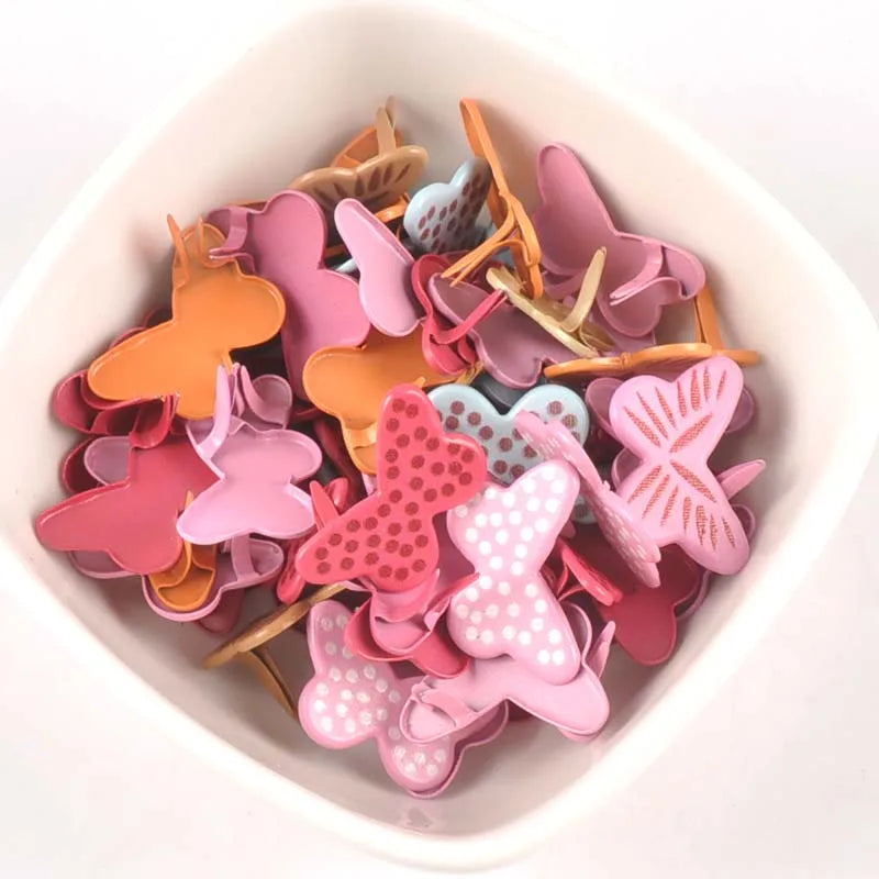 20pcs Mixed Color Butterfly Shape Brads For DIY Metal Crafts Embellishments For Scrapbooking Accessories Decor 20x13mm c2577 Qme Default Title