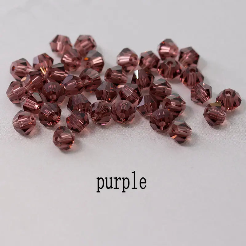 Top quality 6mm fashion Bicone beads Crystal Jewelry beads charms Glass Beads Loose Spacer Beads for DIY Jewelry Making 50pcs Qme purple 6mm-50pcs