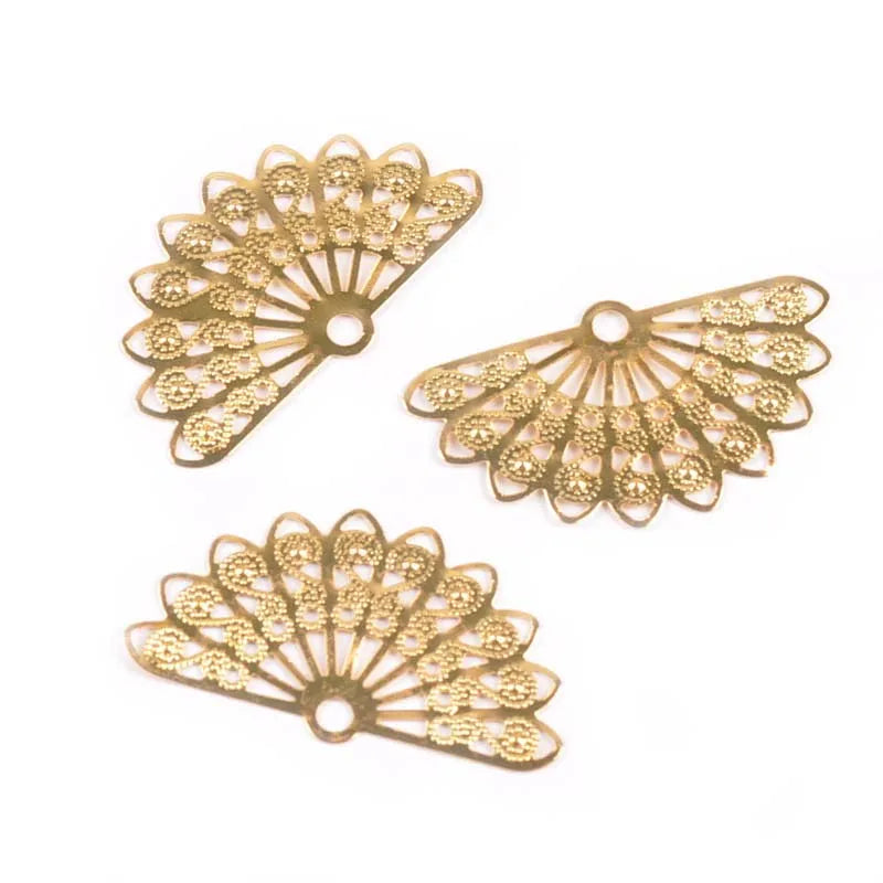 20Pcs Connector Metal Crafts Flower Filigree Wraps Connectors Embellishments For DIY Scrapbooking Home Decor 38x21mm YK0752 Qme