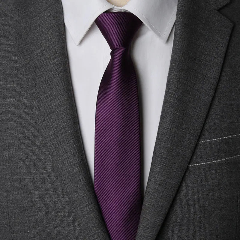 Men Necktie Zipper Lazy Tie Fashion Solid Ties Business Man Gravatas Qme Dark purple