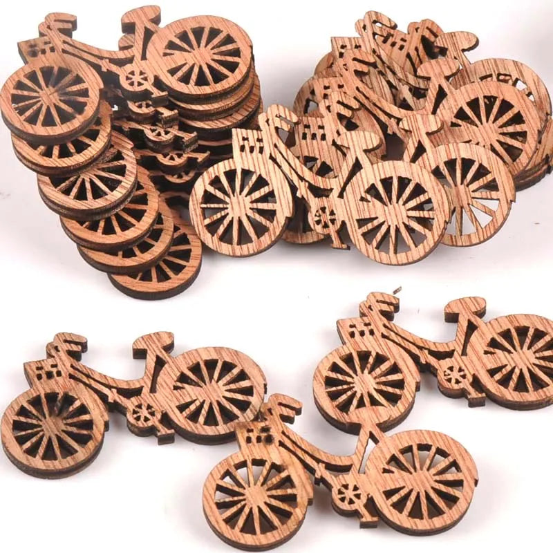 10pcs 49x29mm Brown Color Wood Slices Crafts For Handmade Scrapbooking Handicraft Wooden Ornament Sewing Accessories M1676 Qme Default Title