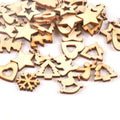 50Pcs 15-20mm Unfinished Wooden Christmas Buttons Snowflake Pattern For Handmade DIY Crafts Wood Slices Scrapbooking Decor m1551 Qme Default Title